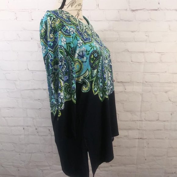 JM Collection Embellished Tunic Style Top Sz S NWT - Picture 2 of 9